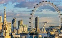 Skyline of London with the London Eye